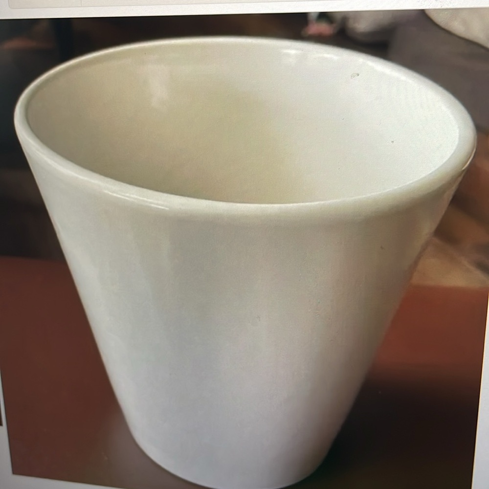 Elegant White Ceramic Flowerpot